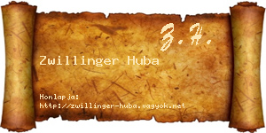 Zwillinger Huba névjegykártya